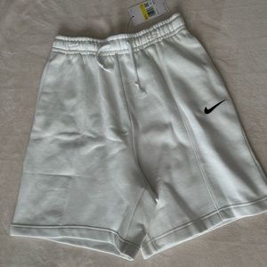 White Nike Sweat Shorts